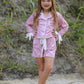 Mommy & me Autumn Check Bow Girls Lapel Pajamas