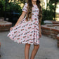 Girls Western Horse Print Twirl Dress Short Sleeve