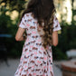 Girls Western Horse Print Twirl Dress Short Sleeve