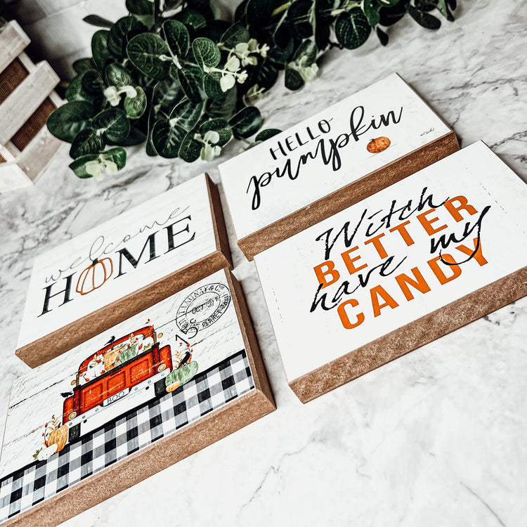 Witch Better Have My Candy Wooden Halloween Sign 6 X 4 X 1 Inch Rustic Orange Black Decor