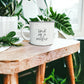 Tired As A Mother Campfire Mug Heavy Duty 15oz Oversized Ceramic Mug White Sesame Glaze Black Rim