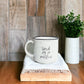 Tired As A Mother Campfire Mug Heavy Duty 15oz Oversized Ceramic Mug White Sesame Glaze Black Rim