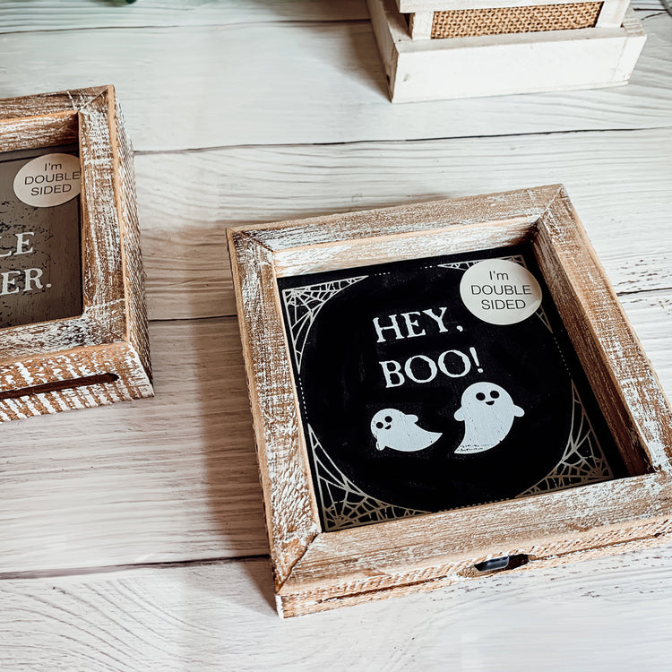 Double-Sided Fall Sign Hey Boo/It's Cuddle Weather Reversible Porch Decor