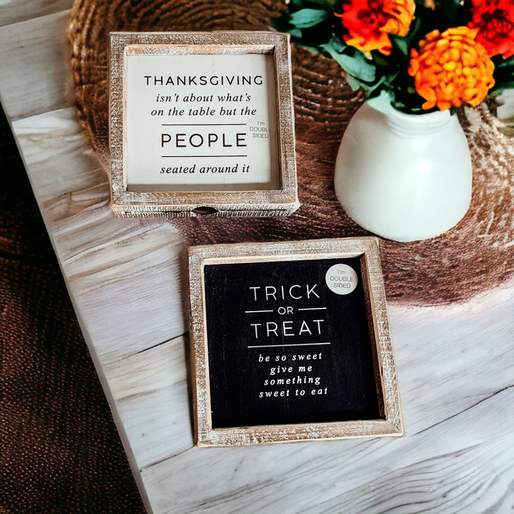 Double-Sided Halloween To Thanksgiving Reversible Porch Sign 2-in-1 Fall Decor