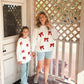 Mommy & Me Winter Girls Bow Sequins Pullover Sweater