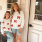 Mommy & Me Winter Girls Bow Sequins Pullover Sweater