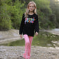 Halloween Black Top + Pink Bell Bottoms