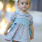 Sage Green Floral Smocked Girl Bloomer Set