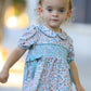 Sage Green Floral Smocked Girl Bloomer Set