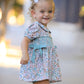 Sage Green Floral Smocked Girl Bloomer Set