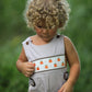 Fall Halloween & Thanksgiving  Pumpkin Smock Embroidered Boys Romper