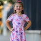 Dinosaur Heart Twirl Girls Dress Short Sleeves