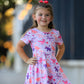 Dinosaur Heart Twirl Girls Dress Short Sleeves