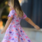Dinosaur Heart Twirl Girls Dress Short Sleeves