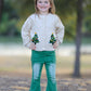 Christmas Tree Knit Cardigan Kids Holiday Sweater Button Front