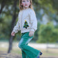 Christmas Tree Knit Cardigan Kids Holiday Sweater Button Front