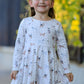 Fall Plaid Dog Print Girls Long Sleeve Twirl Dress