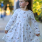 Fall Plaid Dog Print Girls Long Sleeve Twirl Dress