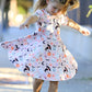 Halloween Ghost Girl Twirl Dress Short-sleeved
