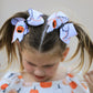 Halloween Pumpkin Hair Bows: White Ribbon Design（2PCS）