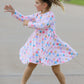 Fall Colorful Ballet Character Girls Long Sleeve Twirl Dress