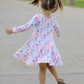 Fall Colorful Ballet Character Girls Long Sleeve Twirl Dress