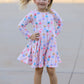 Fall Colorful Ballet Character Girls Long Sleeve Twirl Dress