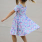 Unicorn Floral Print Girls Short Sleeve Twirl Dress