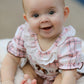 Western Horse Embroidered Smocked Plaid Baby Girl Romper