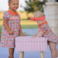 Fall Floral Smocked Petals Collar Girls Bubble Romper