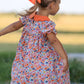 Fall Floral Smocked Petals Collar Girls Dress