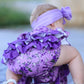 Fall Lavender Floral Print Girls Long Sleeve Romper