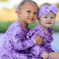 Fall Lavender Floral Print Girls Long Sleeve Twirl Dress