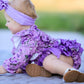 Fall Lavender Floral Print Girls Long Sleeve Romper