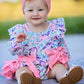 Unicorn Floral Print Girls Long Sleeve Romper