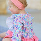 Unicorn Floral Print Girls Long Sleeve Romper