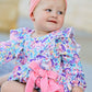 Unicorn Floral Print Girls Long Sleeve Romper