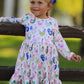 Fall Farm Chicken Print Girls Ruffle Hem Twirl Dress