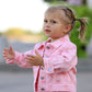 Pink Fall Girls Denim Jacket