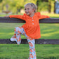 Girls Fall Pumpkin Print Set