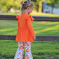 Girls Fall Pumpkin Print Set