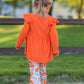 Girls Fall Pumpkin Print Set