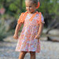 Peach Bow Smocked Floral Girl Dress