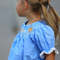 Blue Fall Thanksgiving&Halloween Pumpkin Smock Embroidery Lace Baby Girl Dress