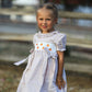Fall Thanksgiving Pumpkin Embroidery Smock Plaid Girls Dress