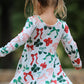Girls Christmas Bow Print Dress