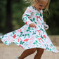 Girls Christmas Bow Print Dress