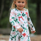 Girls Christmas Bow Print Dress
