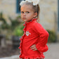 Christmas Red Girls Embroidered Pajamas