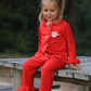 Christmas Red Girls Embroidered Pajamas